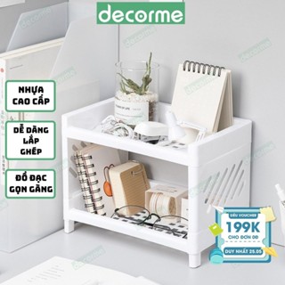 Kệ mini để bàn DecorMe kệ nhựa 2 tầng vuông kệ decor bàn học Hàn Quốc nhiều màu sắc lắp ghép dễ dàng