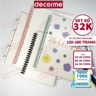 Full set Sổ Bìa Trong Còng nhựa mềm cao cấp kèm giấy size A4 A5 B5 có thể thay giấy