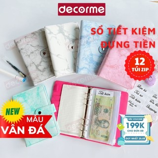 Sổ Tiết Kiệm DecorMe sổ để tiền Kèm Túi zip pvc chia ngăn size A6 quản lý chi tiêu thông minh tiện dụng