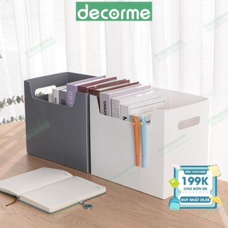 Hộp đựng tài liệu Decorme, hộp đựng sách vở văn phòng phẩm hộp decor bàn học khay tài liệu gấp gọn 29*25*20cm