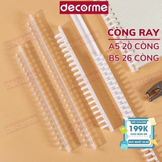 Còng nhựa DecorMe còng sổ A4 B5 A5 thanh còng nhựa trong suốt làm sổ còng nhựa vở còng Klong  tiện dụng