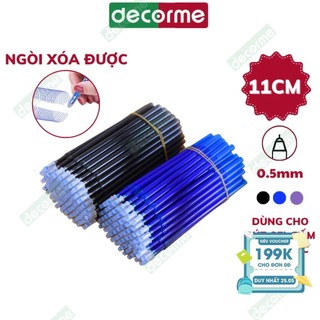 Ngòi bút 11cm xóa được DecorMe mực gel ngòi 0.5mm nhiều màu lắp vừa bút bấm