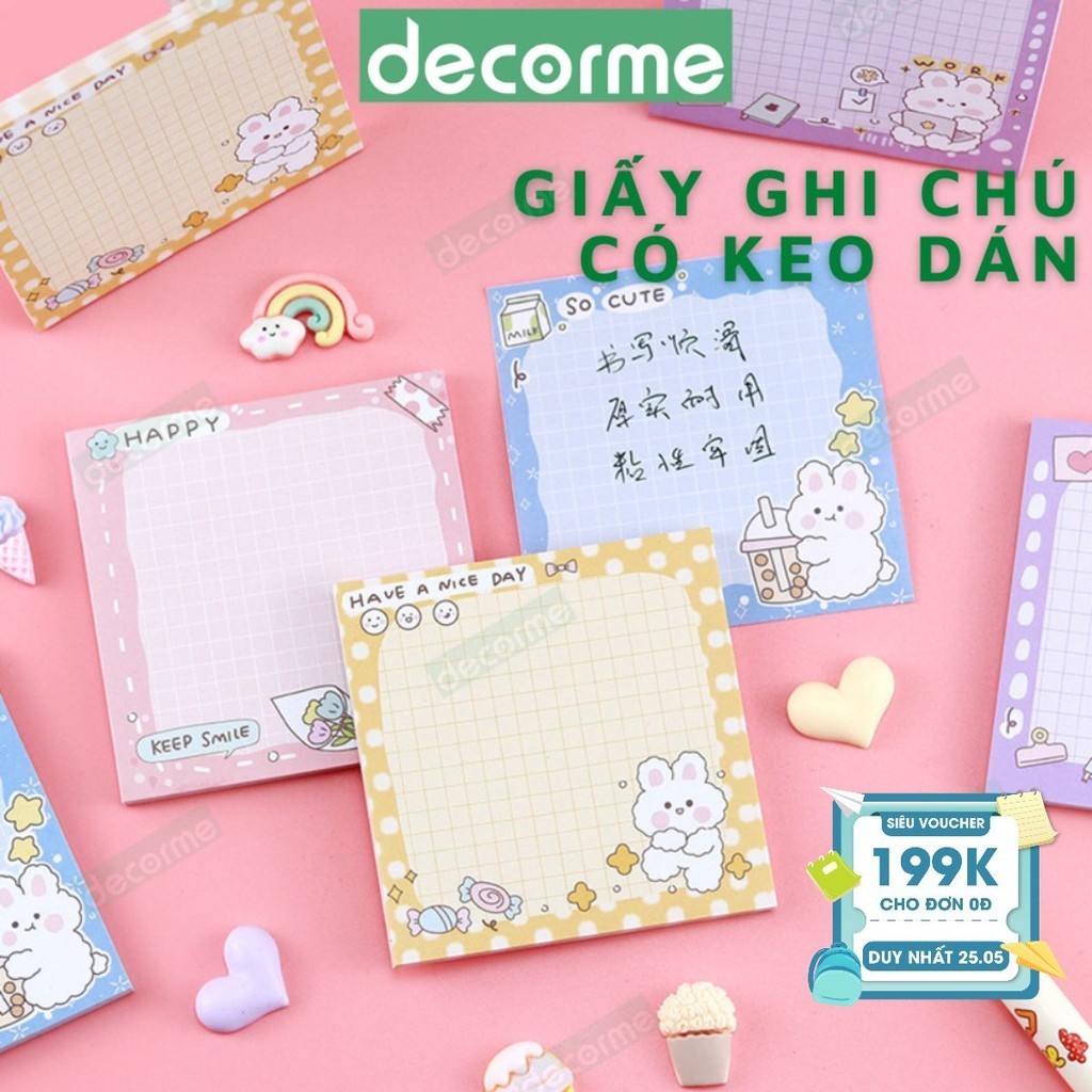 Giấy Note Ghi chú hình động vật dễ thương - Tập giấy note ngộ nghĩnh 50 tờ DTB