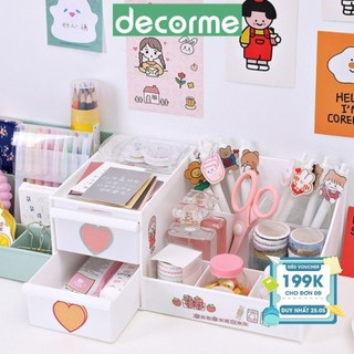 Kệ đựng mỹ phẩm đồ dùng đa năng decor trang trí 2 tầng nhiều ô