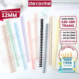 Binder thanh còng nhựa cao cấp đường kính 12mm và bìa nhựa đục lỗ sổ planner DecorMe (bán riêng)