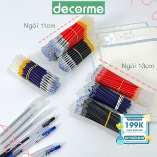 Ruột bút Decorme ngòi bút nước bút gel resun muji 0,5mm mực đen xanh đỏ dùng cho viết gel nắp gài gel bấm Muji