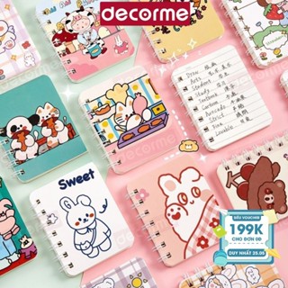 Sổ tay lò xo mini A7 bìa in hình dễ thương ghi chú công việc DecorMe