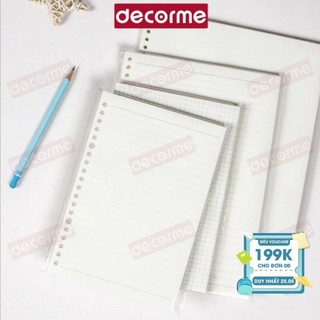 Giấy refill A4 B5 A5 20 26 30 lỗ ruột sổ còng A4 B5 A5 Decorme giấy refill planner bullet journal viết êm mịn chống lóa