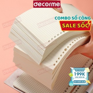 Combo 10 tập giấy sổ còng B5 A4 A5 Decorme Giấy refill A4 B5 A5 ruột sổ còng bìa còng sắt còng nhựa làm sổ bulletjounal