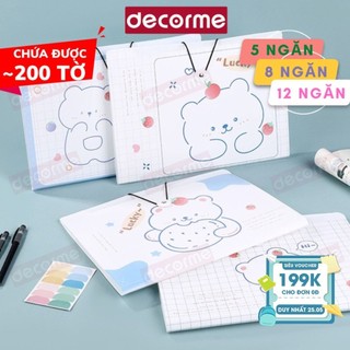 Túi đựng tài liệu DecorMe tập đựng tài liệu nhiều ngăn file đựng tài liệu 5-8-12 ngăn A4 phụ kiện văn phòng phẩm