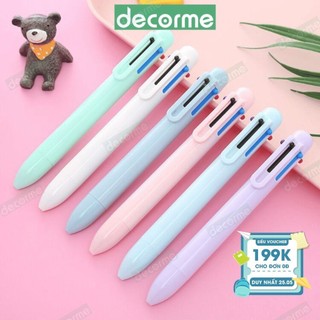 Bút bi bấm Decorme 6 màu 3 màu trong 1 Tiện Lợi Trang Trí Sổ Vở Bullet Journal Cây Bút Nhiều Màu Cute Xinh Xắn
