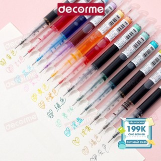 Bút Mực Gel Màu Thân Lớn x3 lần Mực Ngòi 0.5mm DecorMe Kiểu Dáng Đơn Giản Nhiều Màu phụ kiện văn phòng phẩm