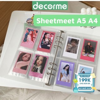 Sheet Meet chứa ảnh  nhiều kích thước trong suốt A5 6 lỗ (CHƯA KÈM BÌA) đựng card, banner, strip cho binder