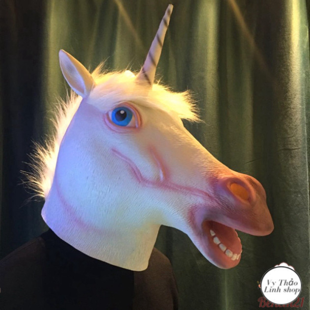 [1 SỪNG HỒNG] Mặt Nạ Đầu Ngựa - Ếch Xanh - Doge Hóa Trang Halloween Độc Đáo