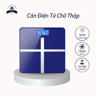 Cân Điện Tử Hình Chữ Thập Màn Hình LCD HD Kính Cường Lực Tối Đa 180kg (GVQ Store)