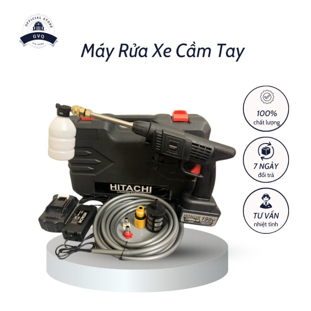  Máy Rửa Xe Cầm Tay 199V Không Dây Thiết Kế Đa Năng Áp Lực Nước Mạnh Dễ Dàng Sử Dụng GVQ Store 