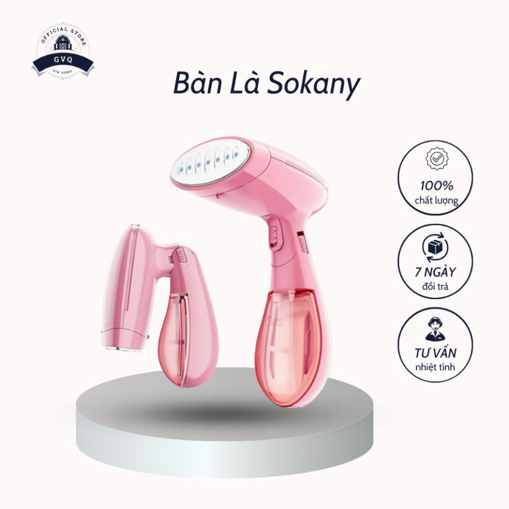 Bàn Là Hơi Nước Cầm Tay Sokany Thiết Kế Gấp Gọn Công Suất 1500W Công Nghệ Nhật Bản (GVQ Store)