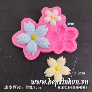 Khuôn silicon 4D 3 hoa Anh Đào