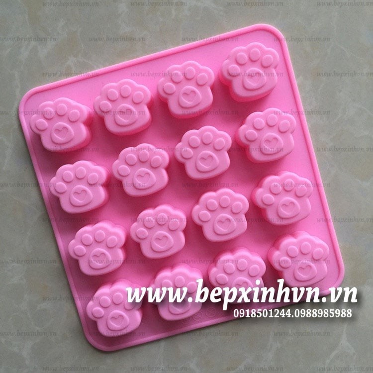 Khuôn silicon 3d bàn chân mèo mini