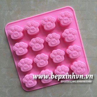 Khuôn silicon 3d bàn chân mèo mini