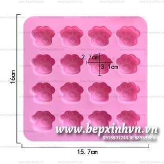 Khuôn silicon 3d bàn chân mèo mini