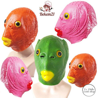 (3 MÀU MÈ) Mặt Nạ Cá da xanh, Mặt nạ ếch xanh Silicon Trùm Đầu Độc Đáo Vui Nhộn, Đồ chơi cosplay