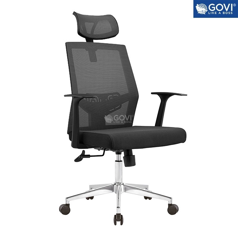 Ghế xoay văn phòng có tựa đầu GOVI Ryan R11TD - Tựa đầu điều chỉnh, tựa tay cố định, chất lượng cao bảo hành 2 năm