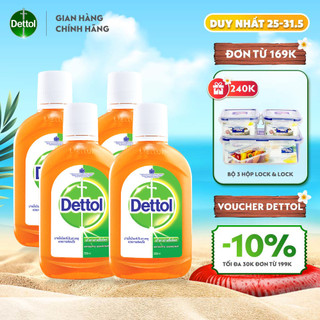 Combo 4 chai Dung dịch diệt khuẩn đa năng Dettol 500ml