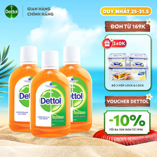 Combo 3 chai Dung dịch diệt khuẩn đa năng Dettol 500ml/ chai
