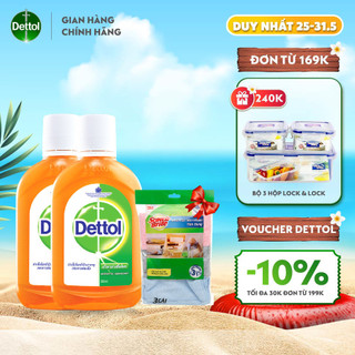 Combo 2 chai dung dịch diệt khuẩn đa năng Dettol 500ml