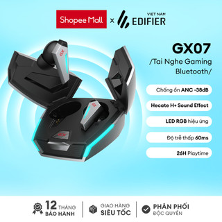 Tai nghe True Wireless Gaming EDIFIER GX07 | 26 giờ phát nhạc | Khử tiếng ồn ANC | Driver 8mm, Game Mode | BH 12 Tháng