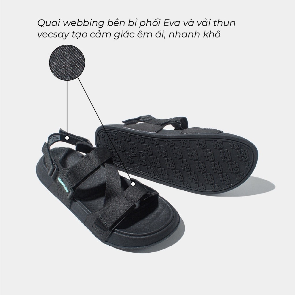Giày Sandals Nam Nữ Shondo Platy 1 Full Đen PLA1010