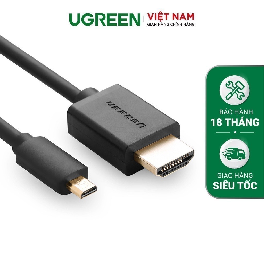 Cáp chuyển Micro HDMI Type D sang HDMI Type A dài từ 1-3m UGREEN HD127 - Hàng phân phối chính hãng - Bảo hành 18 thángCá