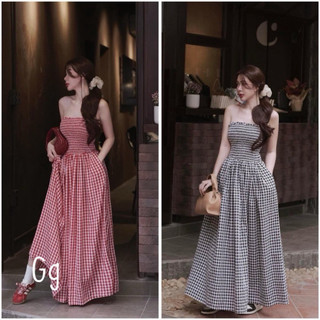 Đầm Maxi Cúp Ngực Caro Dáng Dài Bo Chun Ngực Siêu Hot MK0048 GKT (HỎA TỐC)