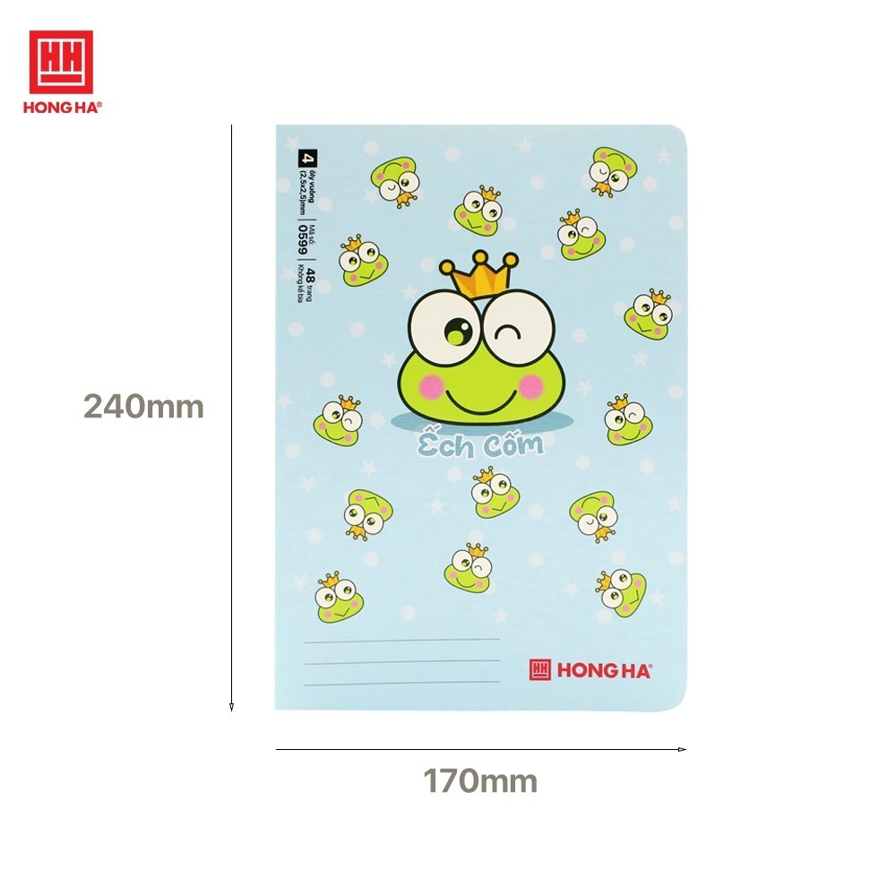 [COMBO 20/10 CUỐN] Vở 4 ô ly 48 trang Hồng Hà Ếch cốm định lượng 100gsm -Mã  0599