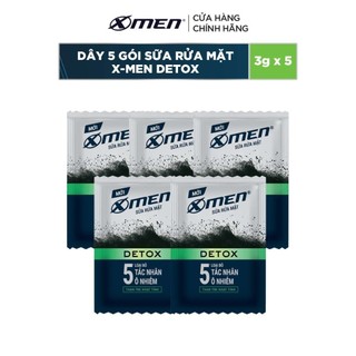  Dây 5 Gói Sữa rửa mặt X-men Detox 3g/Gói
