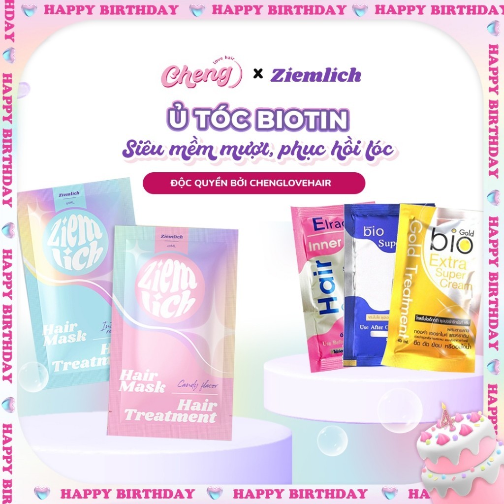 Ủ tóc Biotin Ziemlich, ủ Bio Gold siêu mềm mượt, phục hồi tóc | Chenglovehair, Chenglovehairs