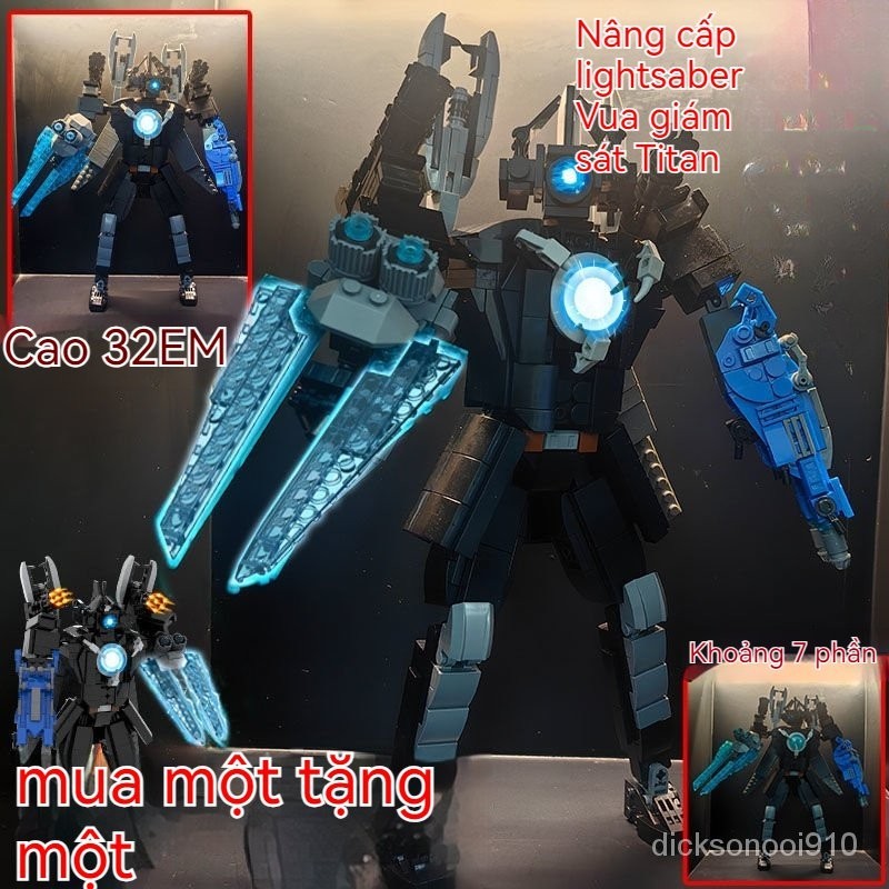 Skibidi Toilet Giám Sát Titan Khổng Lồ Wang Guangjian Nâng Cấp Tương Thích Với Nhà Vệ Sinh Lego H8UK