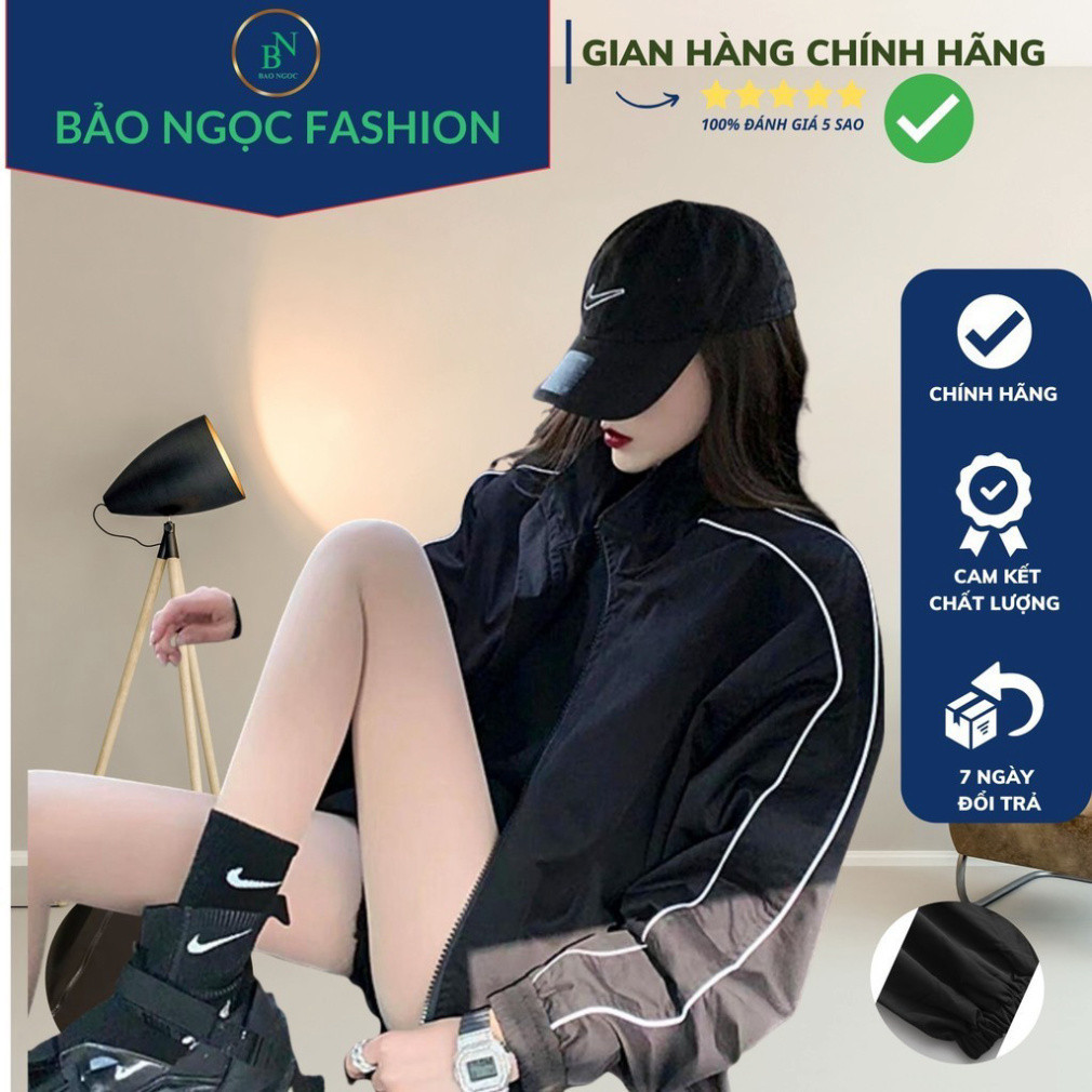 Áo khoác gió nữ form rộng 2 lớp local brand Hàn Quốc đẹp big size họa tiết 2 sọc viền tay,  áo khoác gió nam nữ AG02 - H