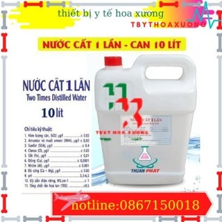 Nước cất tinh khiết can 10 lít - nước cất 2 lần - nước cất 1 lần