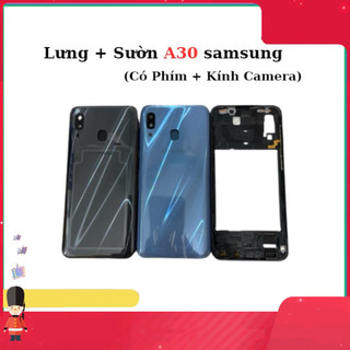 Vỏ lưng + viền sam sung A30 ,kèm kính camera,khay sim