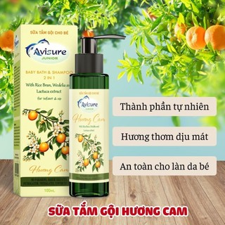 Gel Tắm Hương Cam Avisure Thiên Nhiên An Toàn Cho Bé Từ Sơ Sinh Hỗ Trợ Làm Sạch, Mát Da Bé