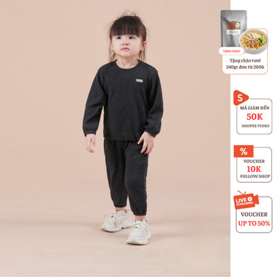 [COOKIE] Bộ len xốp cổ tròn bo chun cho bé size 0-1y & 1-2y & 2-3y