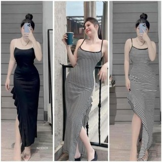 Đầm Body Nữ 2 Dây Dáng dài Xẻ Tà Thanh Lịch, Váy Nữ Ôm Siêu Tôn Hack Dáng Đi Chơi JAYCE D117