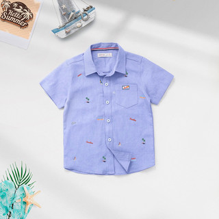 Sơ Mi Ngắn Tay Bé Trai Chất Liệu Linen In Họa Tiết Salty Nexxi