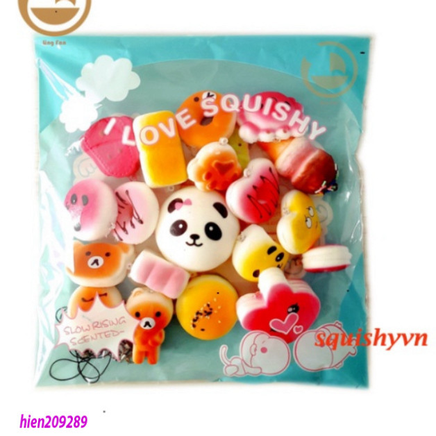 Combo 20 đồ chơi squishy mini dẻo Set 20 đồ chơi bóp Squishy hình thú dễ thương squishy