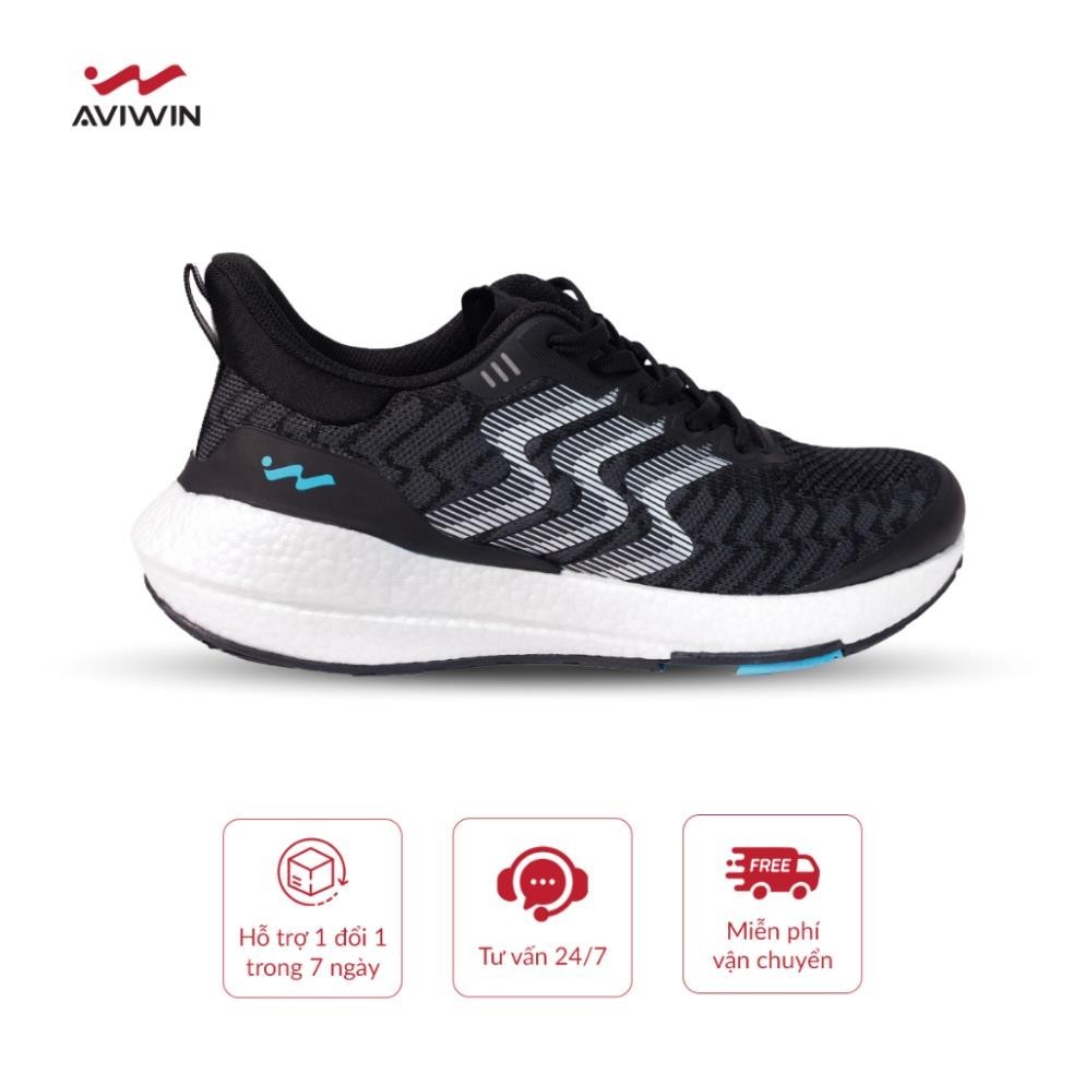 Aviwin Giày thể thao chạy bộ nam đen xanh Aviboost chính hãng