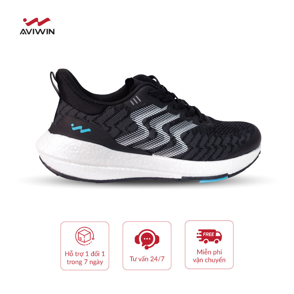 Aviwin Giày thể thao chạy bộ nam đen xanh Aviboost chính hãng