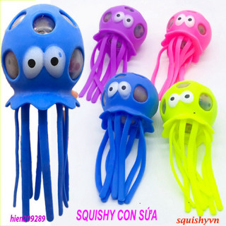 Đồ Chơi Squishy Gudetama Hình Con Sứa Mặt Cười Bóp ra hạt màu nở giải trí mềm mịn siêu đàn hồi ngộ nghĩnh giải tỏa căng 