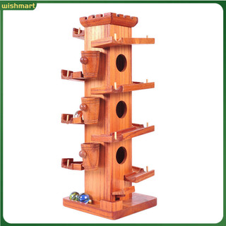 Funny Marble Ball Run Wooden Tower Construction Track Game Educational Kids Toy